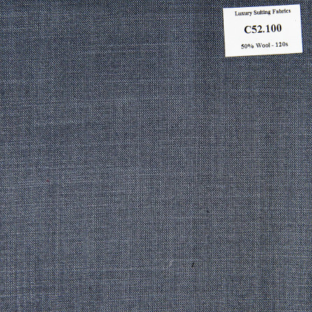 C52.100 Kevinlli V3 - Vải Suit 50% Wool - Xám Đen Trơn